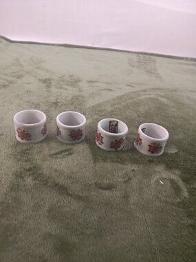 Vintage Town And Country Napkin Rings Porcelain Set Of 4